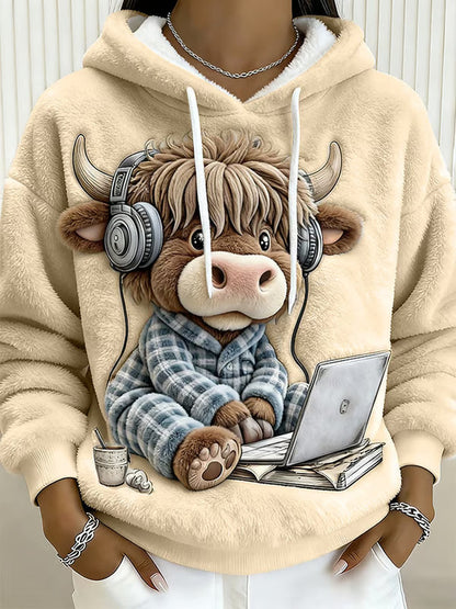 Yloria – Bluza damska z motywem krowy szkockiej
