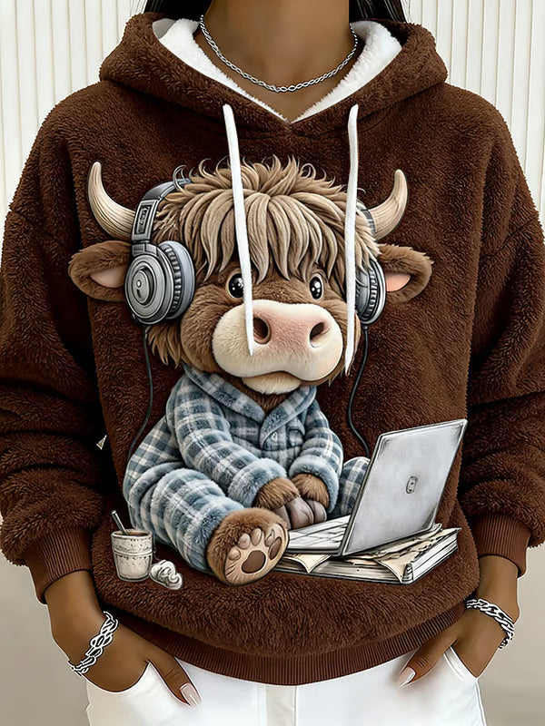 Yloria – Bluza damska z motywem krowy szkockiej