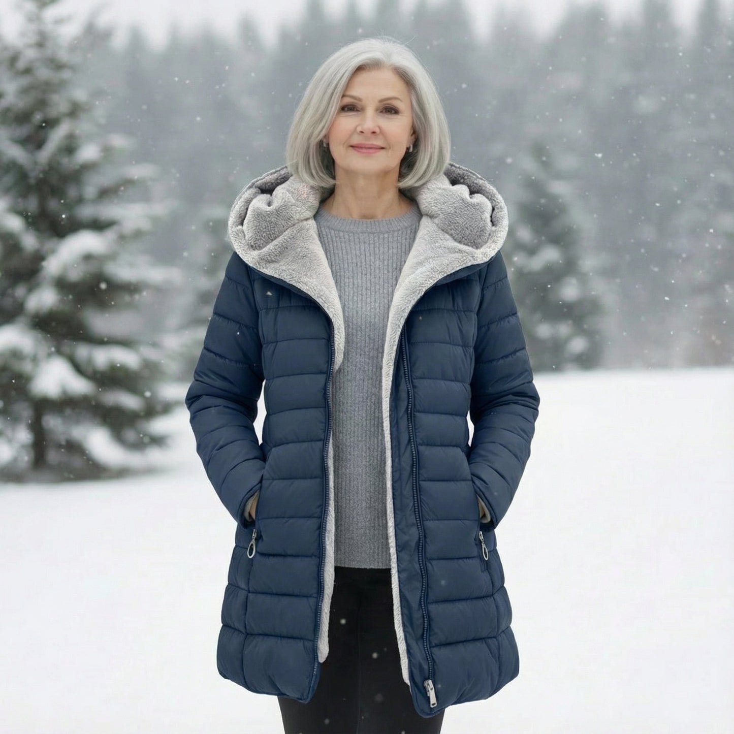 Elżbieta - Elegancki płaszcz damski z dopracowanym wykończeniem