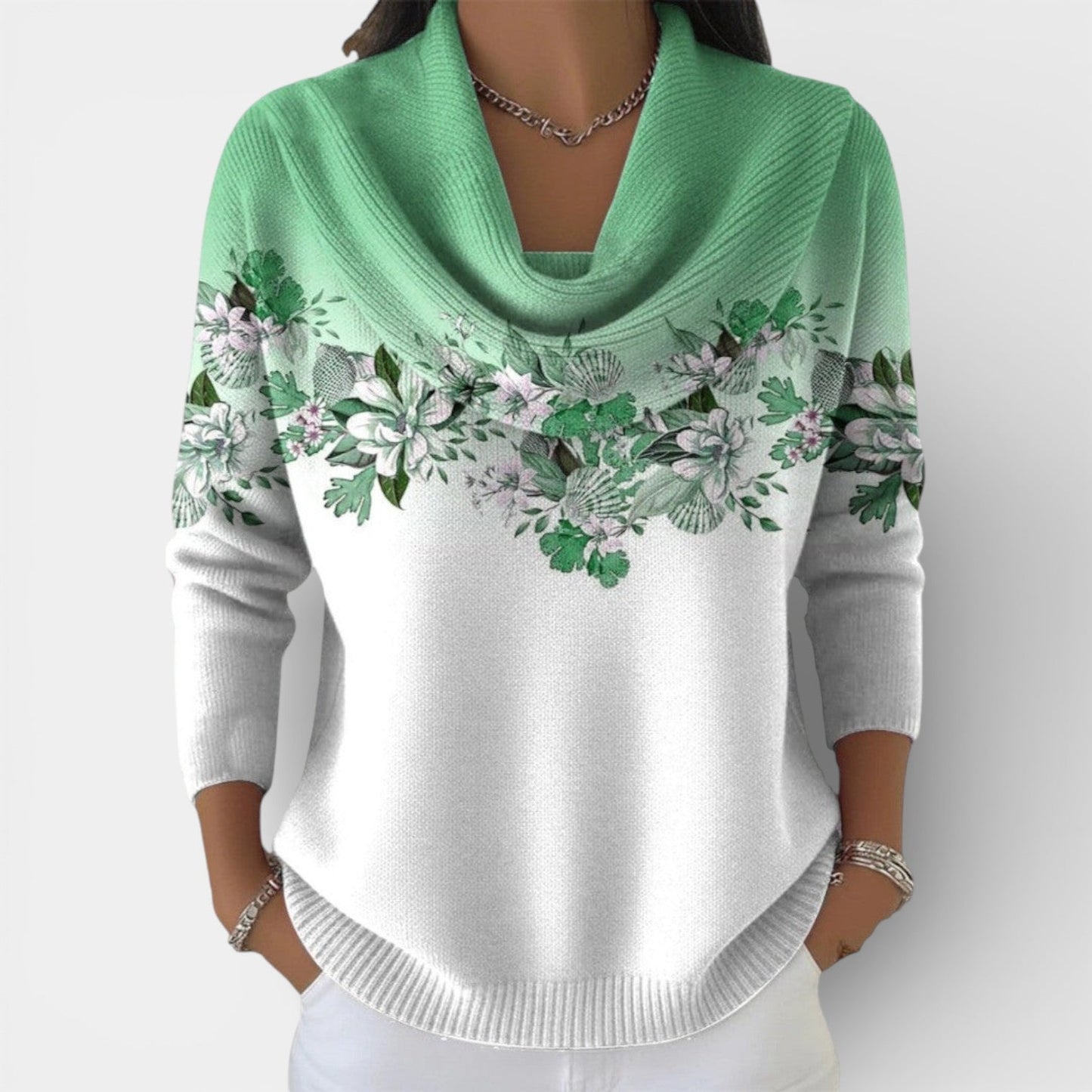 Lena - Ultraciepły sweter z ozdobnym kołnierzem