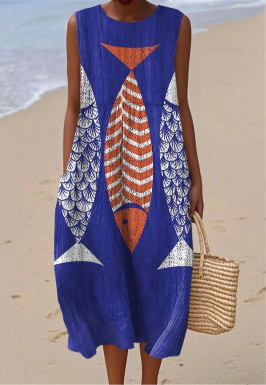 SOPHIE - SUKIENKA Z PRINTEM RYB