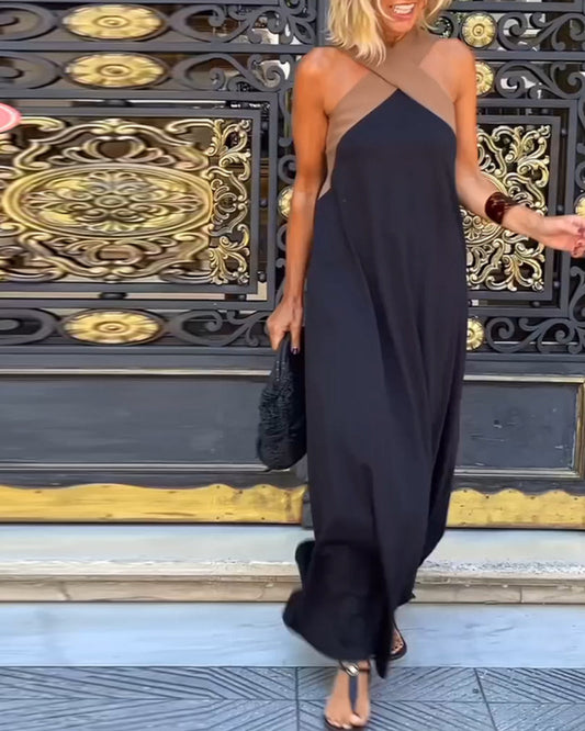 Hania – Sukienka z krzyżowanym dekoltem i odkrytymi plecami