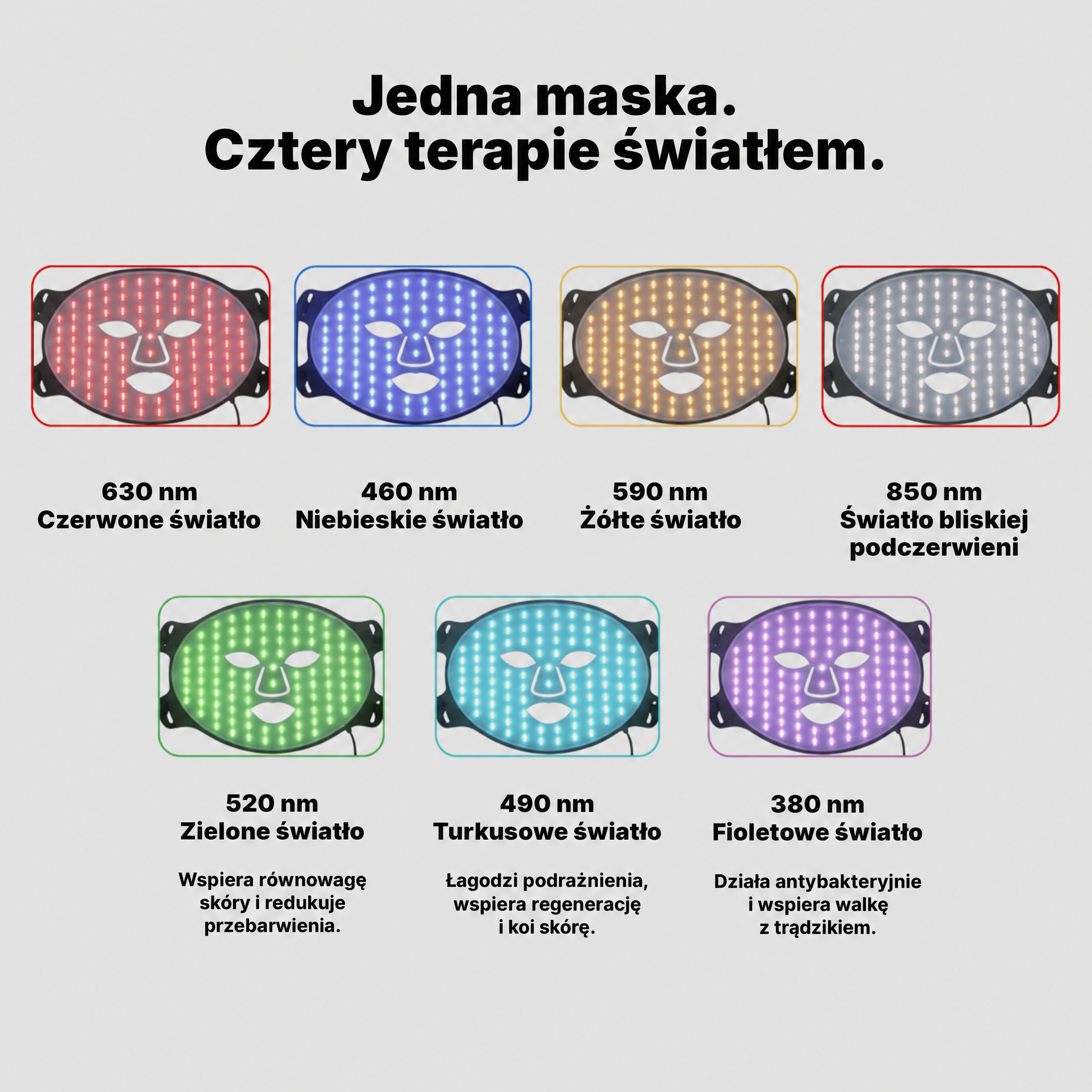 NOVIDOMA® Maska LED 7 kolorów | Domowa terapia światłem w przystępnej cenie